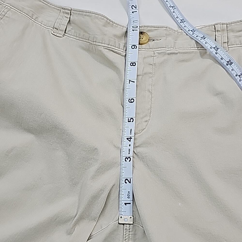 Womens Sz 14 Kacki Shorts Modest Neutral Pockets Casual Classic Dockers - Picture 10 of 11